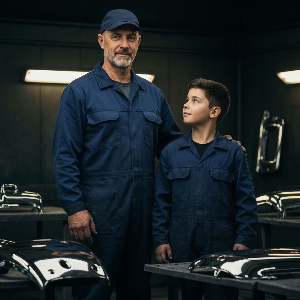 Vater und Sohn in der Werkstatt von ShinyShop